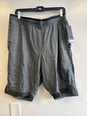 Leg3nd Mens Shorts Athletic Sweat Comfort Fit Drawstring Charcoal Gray Large