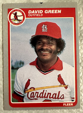 1985 Fleer Baseball David Green #224 Black Triangle Error! RARE