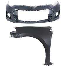 Front Bumper Cover Kit Includes LH Fender For 2014-2016 Toyota Corolla Sedan