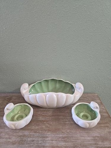 Vintage Redwing Pottery #1246 Planter & Candle Holders EOC