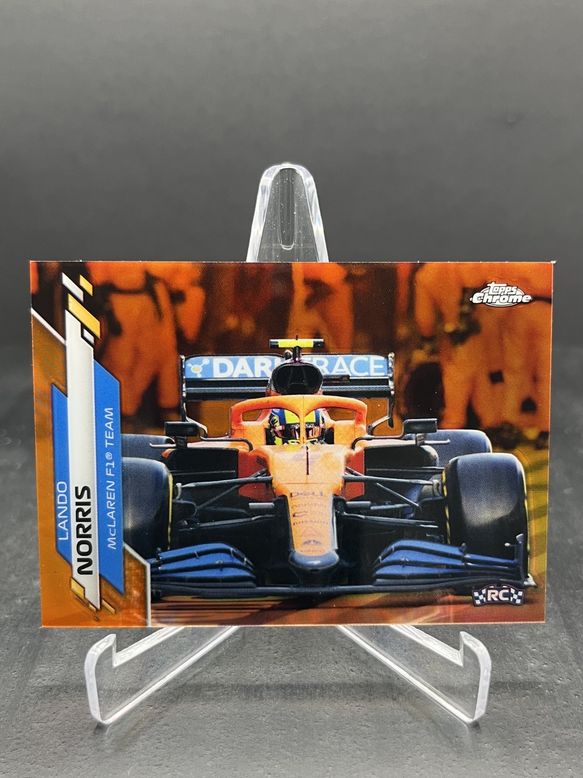 2020 Topps Chrome Formula 1 F1 Lando Norris RC Rookie Orange Refractor 03/25 #27 view 1