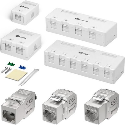 Cat6a Cat7 Cat8 Anschlussbox Keystone Module 1 2 4 6-Port Aufputzdose 1 / 6-Fach