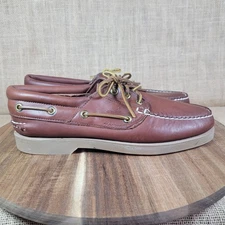 VTG Sperry Top-Sider Boat Shoes Leather Handsewn Moc Toe Men's 9 M Classic USA