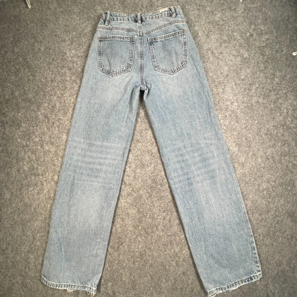 Denim retro holgado retro lavado claro talla 0 W24 L29 casi famoso talla 0 W24 Foto 3 de 4