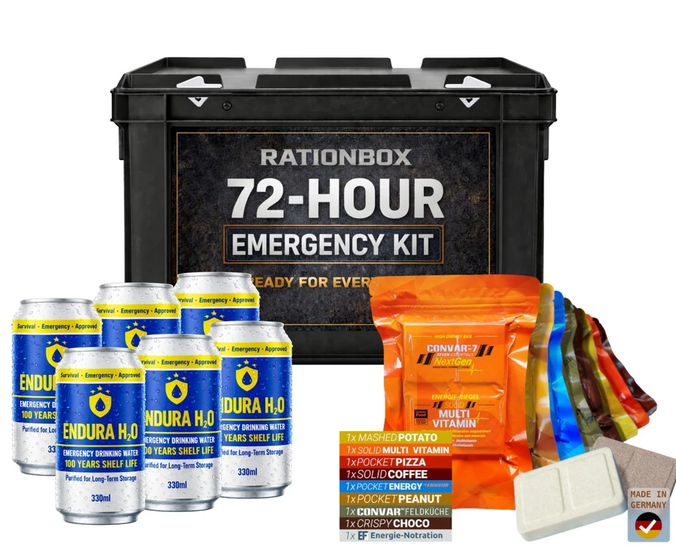 72-Hour Emergency Food Kit – Compact Rations & Water - Photo 1/1