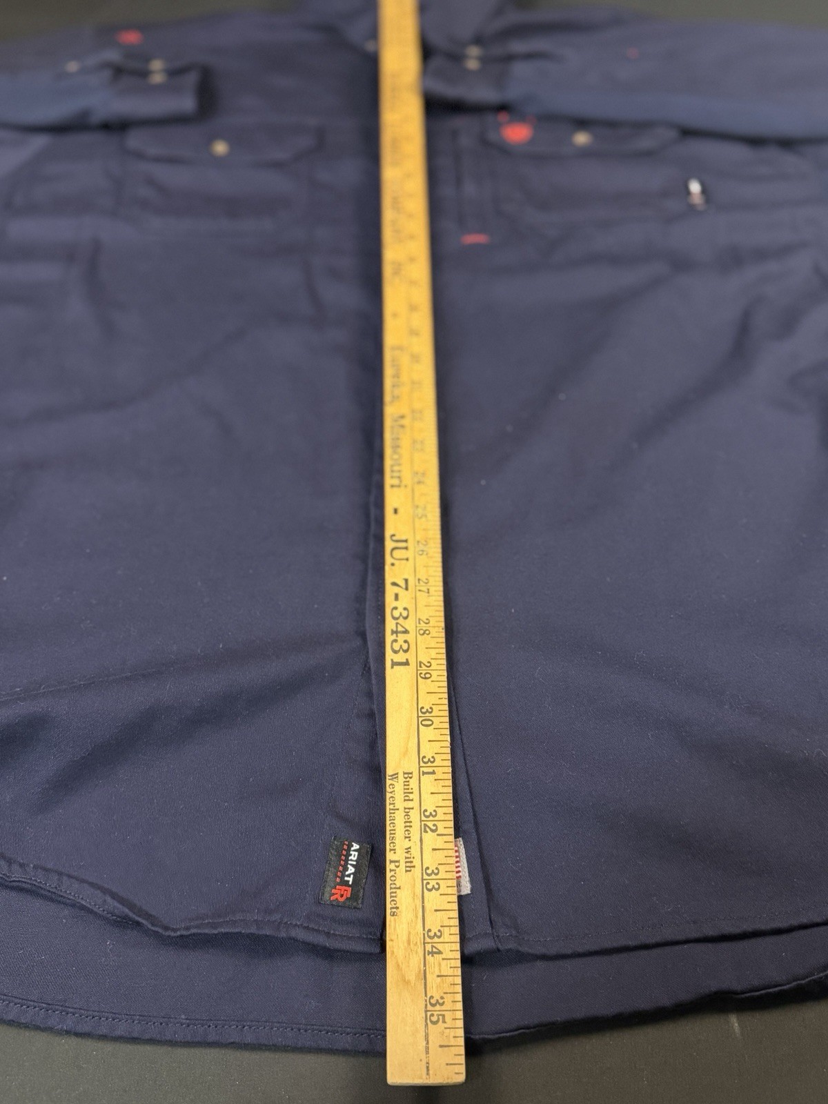 Ariat FR Western Performance Navy Vent Work Shirt… - image 10