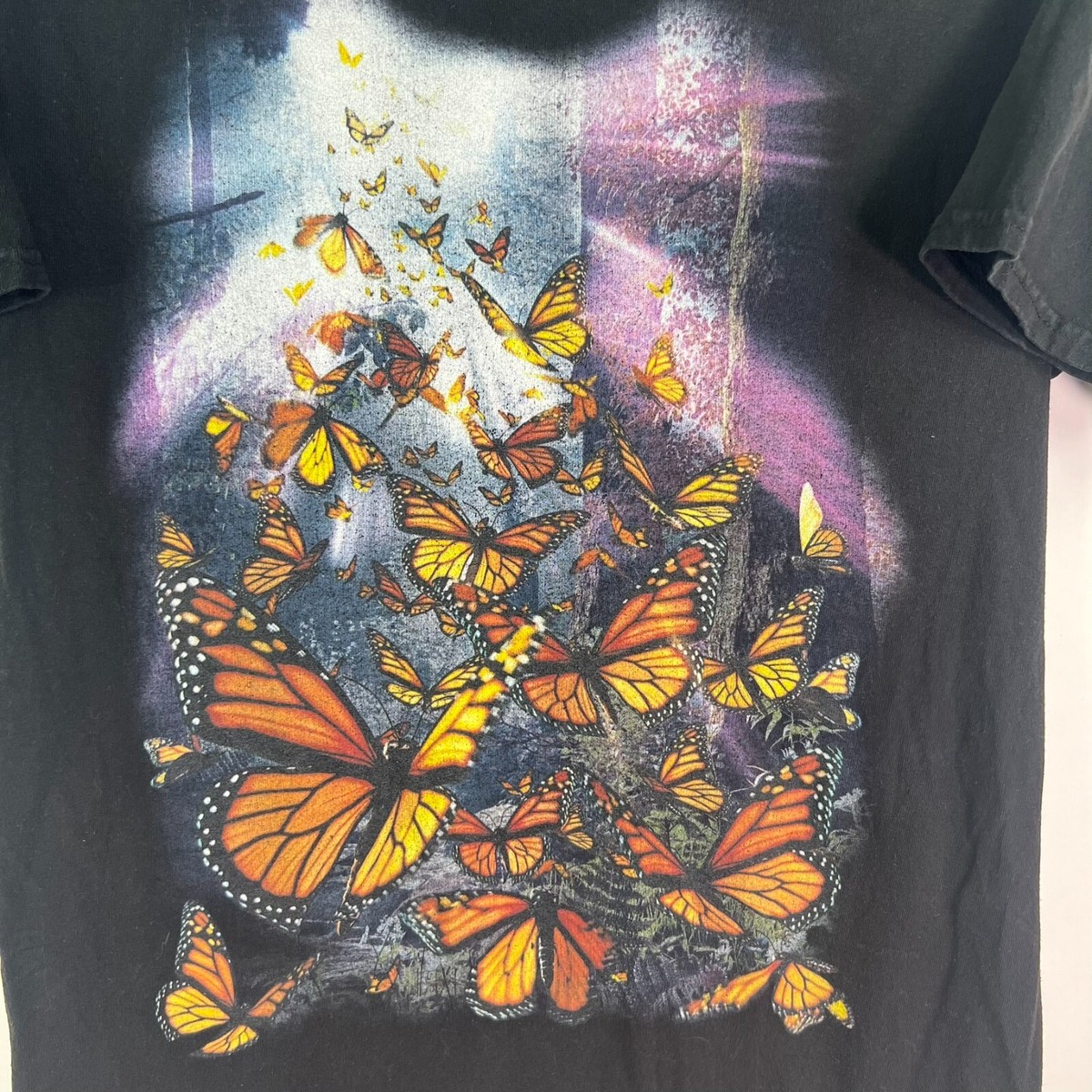 The Mountain Butterflies T Shirt Adult Size M Black Short Sleeve