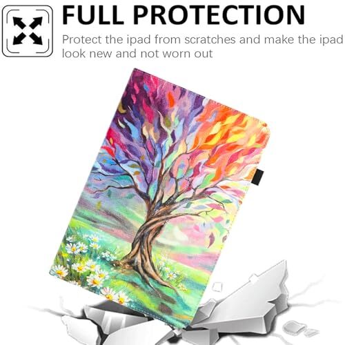 Universal 7 inch 8 inch Tablet Case,360 Degree Rotatable Colorful Tree - Picture 4 of 8