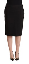 GF FERRE Skirt Black Straight Pencil Cut Knee Length Women IT44/US10/L RRP 300