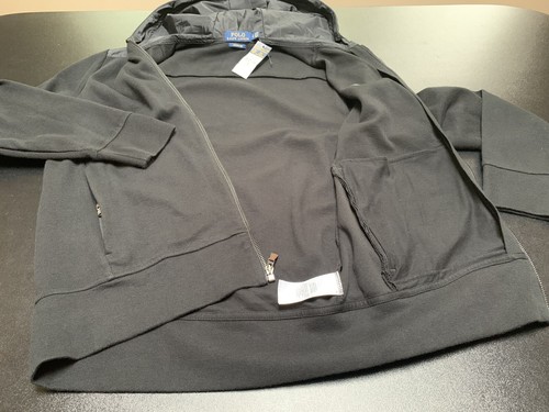 POLO RALPH LAUREN ESTATE-RIB COTTON HOODIE BLACK Sz.Small - Picture 10 of 12