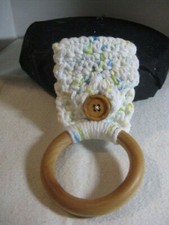 Crochet Kitchen Towel Wood Ring Holder   Gift Idea