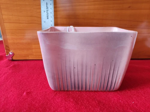 Vintage Shawnee Pink Pottery USA Square Planter