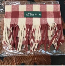 Starbucks X Uber Eats Best Fall Ever Scarf Plaid red Soft
