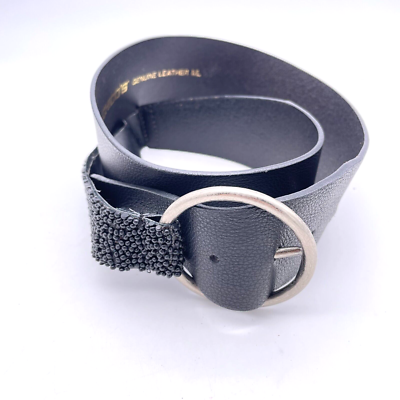CHICO’S black genuine leather women’s belt. Size M. Beautiful silver buckle. s-l400.jpg main image 2