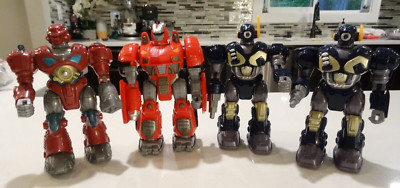 Lot Of 4 VINTAGE HAP-P-KID WALKING LIGHT UP M.A.R.S. 7'' ROBOT ACTION FIGURES C#4