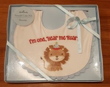 Hallmark Smash Cake Bib SEALED NEW Lion I'm One, Hear Me Roar 1st Birthday Bib