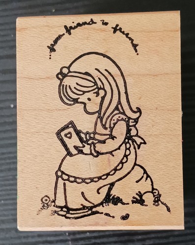 Timbro Vintage JOAN WALSH ANGLUND Kidstamps Amico 1983 Legno Mt Gomma - Foto 18 di 18