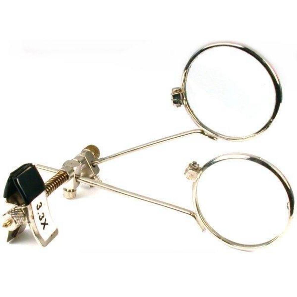 3.3X Double Lens ClipOn Jewelers Loopy Eye Loupe for Glasses