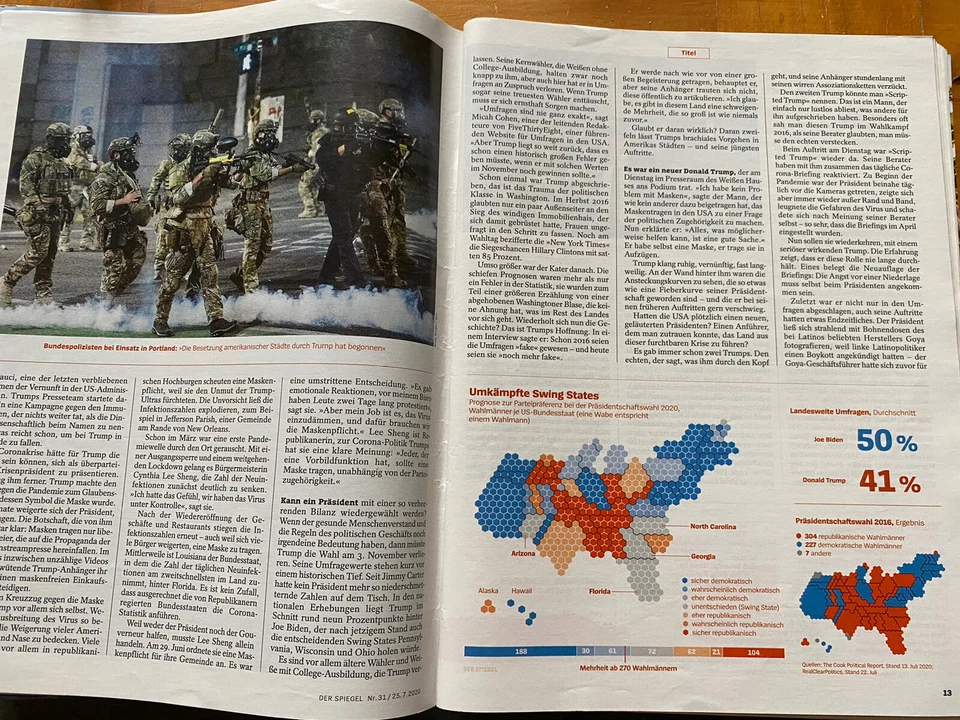 President Donald Trump Biden Canada Jane Goodall Pand Der Spiegel Magazine 2020 - Image 4 of 4