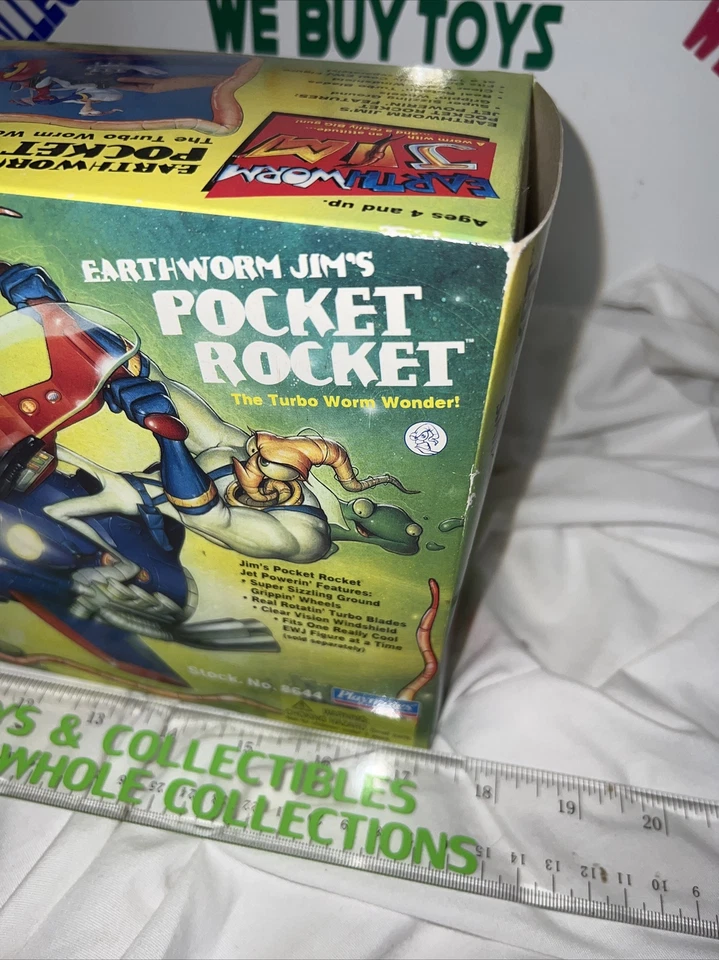 Vehículo cohete de bolsillo Earthworm Jim de colección raro 1995 Playmates sellado 🔥 Foto 3 de 4