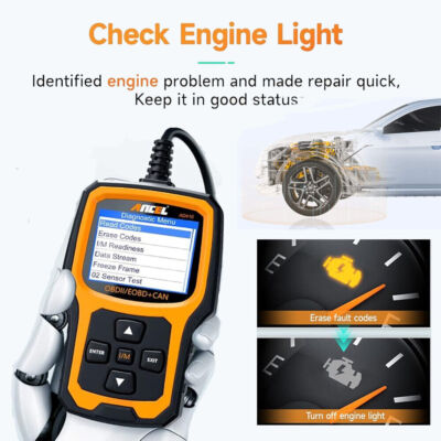 ANCEL AD410 OBD2 Fault Code Reader Scanner Check Engine Diagnostic Reset Tool