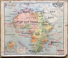 🌍 Ancienne carte scolaire Vidal-Lablache 17, T62, 1930 - Afrique politique