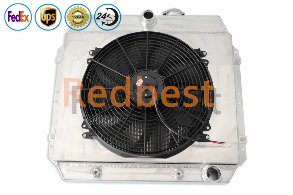 Для 1950-54 Chevrolet Bel Air 49-52 Fleetline V8 только 3 ряда радиатор, плащаница и вентилятор - Изображение 2 из 4