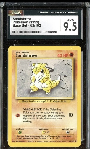 Sandshrew (1st Edition) graded CGC 9.5 for sale on eBay