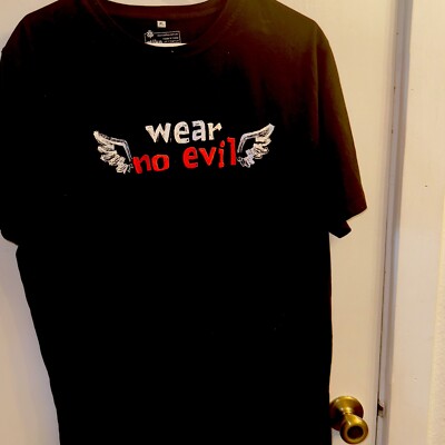 Etiko Organic Cotton T-shirt Fairtrade Men s Wear No Evil EUC XL