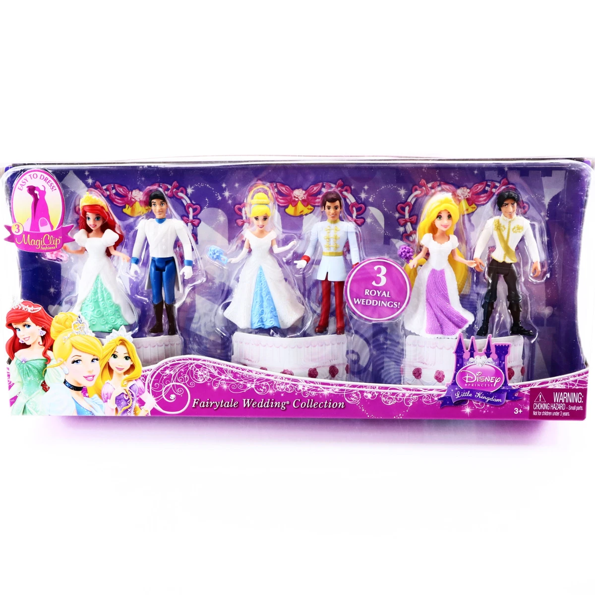 Disney Princess Little Kingdom Ariel Rapunzel Mini Dolls Wedding Toys Girls  3 4