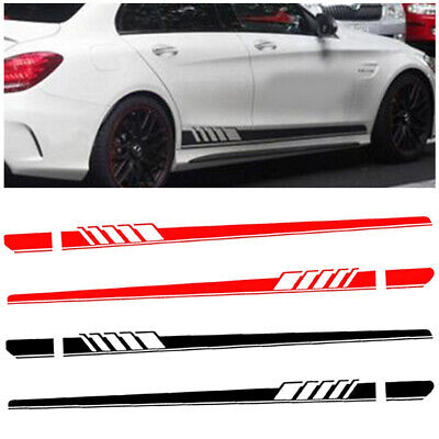 2Pcs Sports Racing Car Graphics Both Side Body Vinyl Long Stripe Decal ...