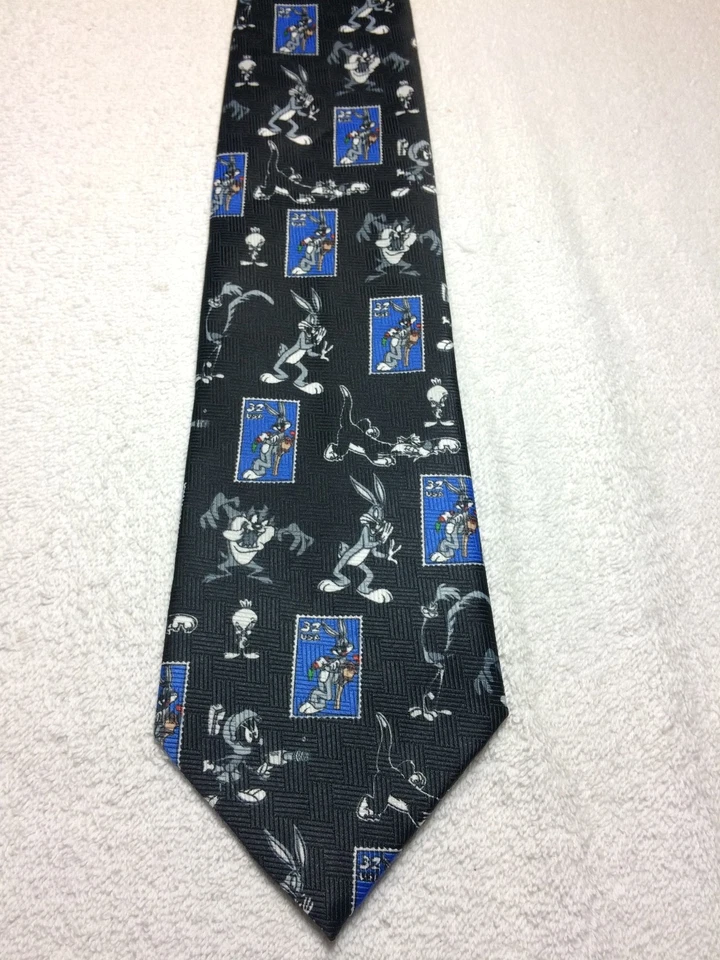 LOONEY TUNES HOMBRE CORBATA TBUGS CONEJITO EN BLANCO Y NEGRO 4 X 57 Foto 2 de 4