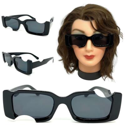 Classy Elegant Vintage Retro Style SUNGLASSES Funky Unique Black Frame Dark Lens