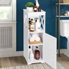 Free Standing Bathroom Storage Cabinet with Waterproof Shelves for Floor Use
