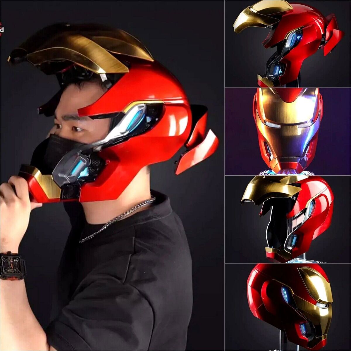 US Voice Control Iron Man Mk50 Friday 1/1 Wearable Helmet US Voice Control Iron Man Mk50 Friday 1/1 Wearable Helmet