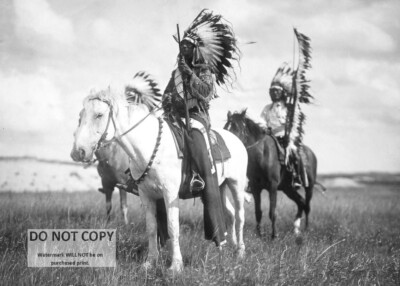 *5X7* PHOTO - SIOUX CHIEFS ON HORSEBACK CIRCA 1905 EDWARD S. CURTIS (AB-618)