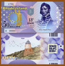 USA States, Rhode Island, $50, Polymer, ND (2015), P-N/L, UNC