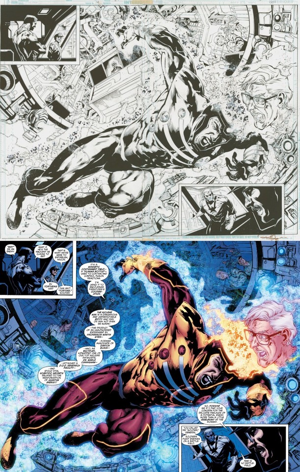 Gerry Conway Firestorm Legends of Tomorrow #4 Pg. 2 & 3 Original Art 2X Splash Comic Art