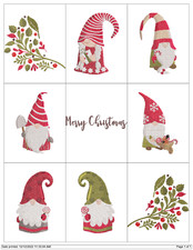 CHRISTMAS GNOME COLLECTION EMBROIDERY MACHINE DESIGNS COLLECTION PES JEF HUS USB
