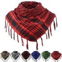 Shemagh Keffiyeh Head Wrap Scarf Turban for Men Arab Turban Plaid Fringe Scarves
