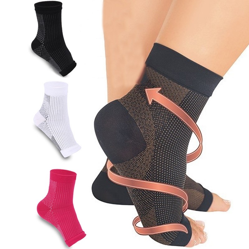 BEST Ankle Compression Socks Open Toe Sleeve Foot Heel Support 