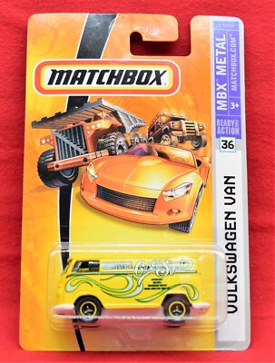 NEW SEALED Matchbox Volkswagen Van K9499 Painting and Custom Signs Yellow 19002
