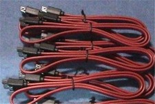 10 LOT SATA Serial ATA Cable 19" Red - STRAIGHT METAL CLIP END
