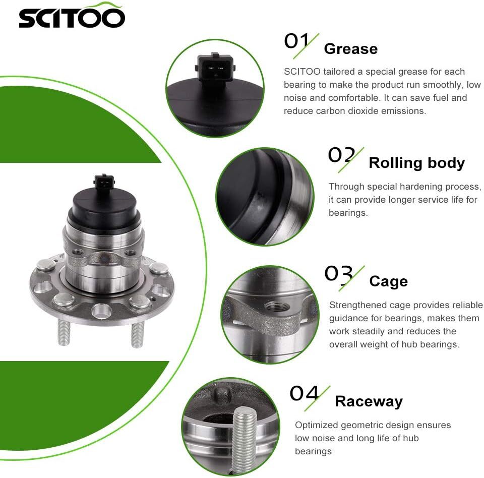 2 pads SCITOO Wheel Hub Bearing For 20102013 For Kia Soul 512434 Wheel