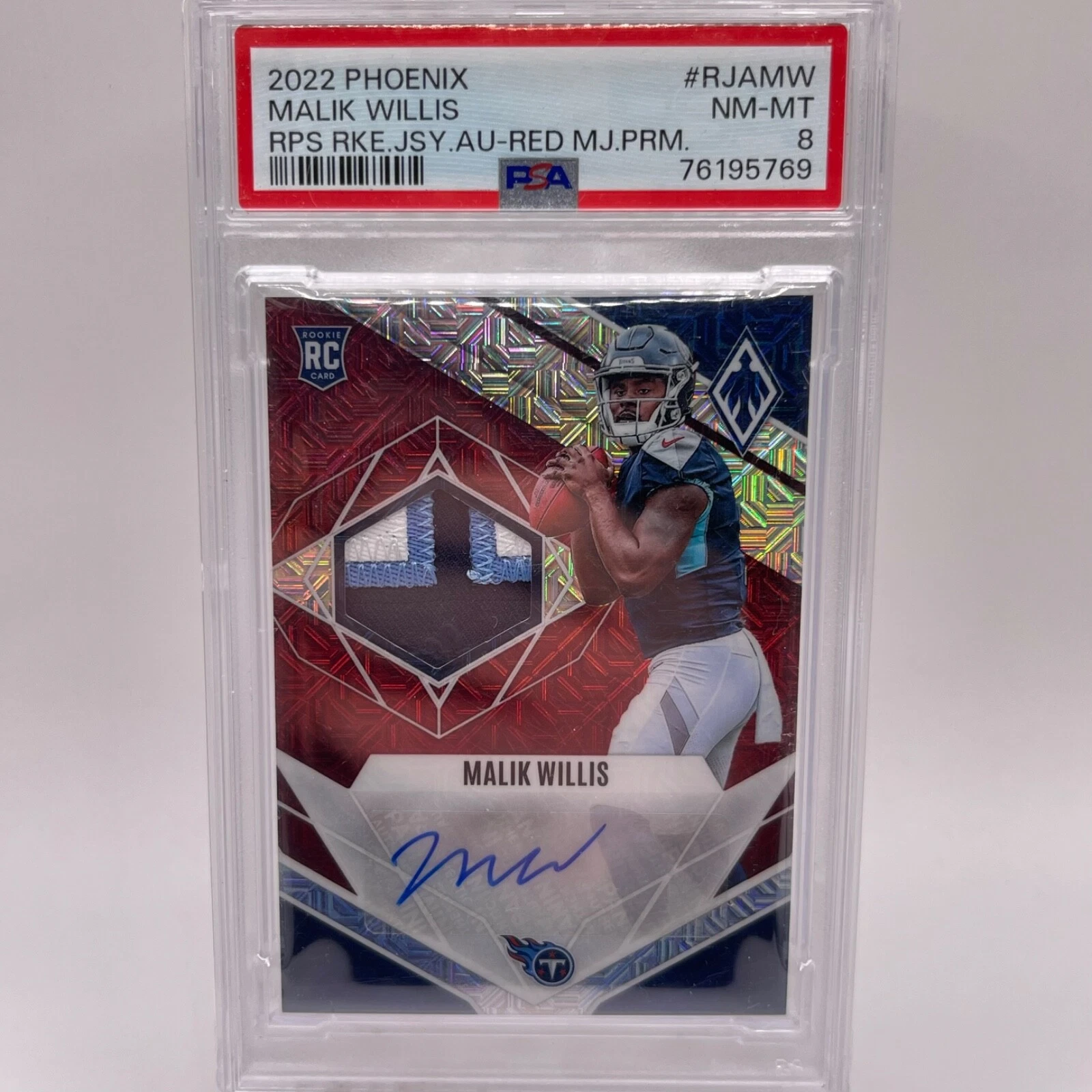 Malik Willis Panini Phoenix Rps Rookie Jersey Autograph #RJAMW Red Mojo Prime