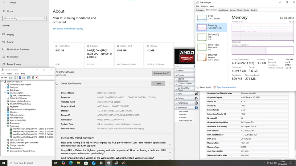 Dell Optiplex 780 | Core 2 Quad | Radeon HD 6450 | 8GB DDR3 | 120GB SSD | Win 10 - Image 4 of 4