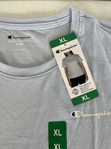 Champion Women's Classic Logo T-Shirt Athletic Blue Size XL - Picture 2 of 2