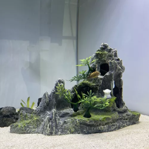 Aquarium Fish Tank Ornament Decoration Mountain Hiding Fish Tank Cave Mountain - Picture 2 of 9