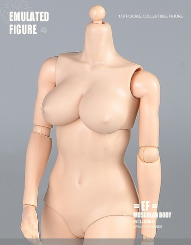 US 1/6 Woman Big Breasts Half-Seamless Female Movable Figure Pale Body Model Toy - Picture 13 of 23