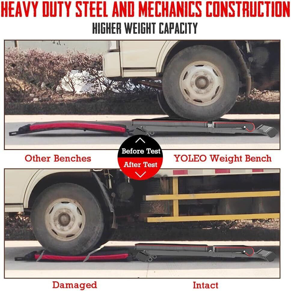 880LBS Adjustable Foldable Weight Bench Home Gym Strength Training Workout Bench